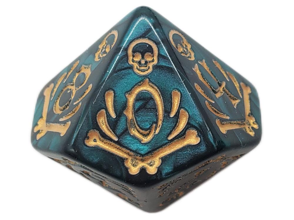 Old School All Hallows Eve Green with Gold Rune Dice Set Gallery Image 3