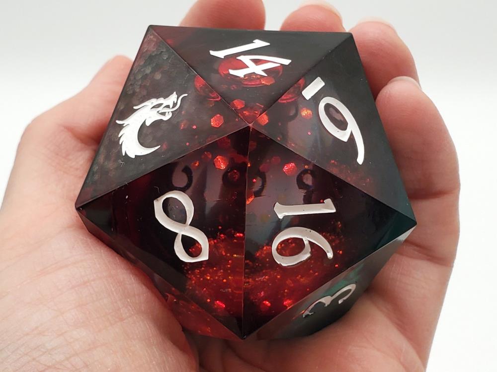 Old School Dice Sharp Edged Christmas Fury D20 Liquid Infused Die Gallery Image 3