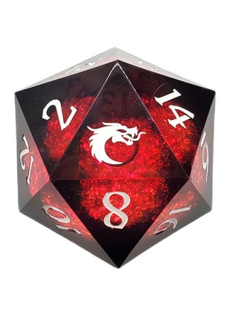 Old School Dice Sharp Edged Christmas Fury D20 Liquid Infused Die Gallery Image 2