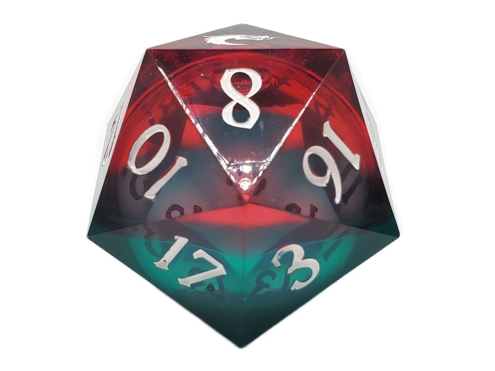 Old School Dice Sharp Edged Christmas Fury D20 Liquid Infused Die Gallery Image 4