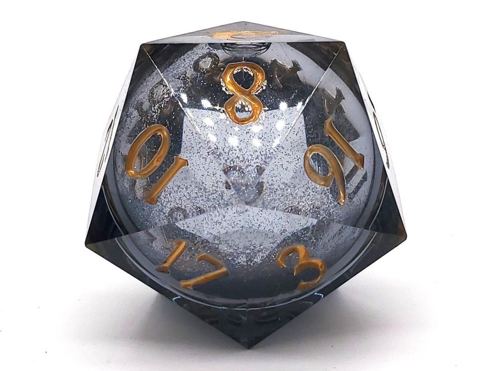 Old School Dice Sharp Edged Obsidian Fury D20 Liquid Infused Gallery Image 3