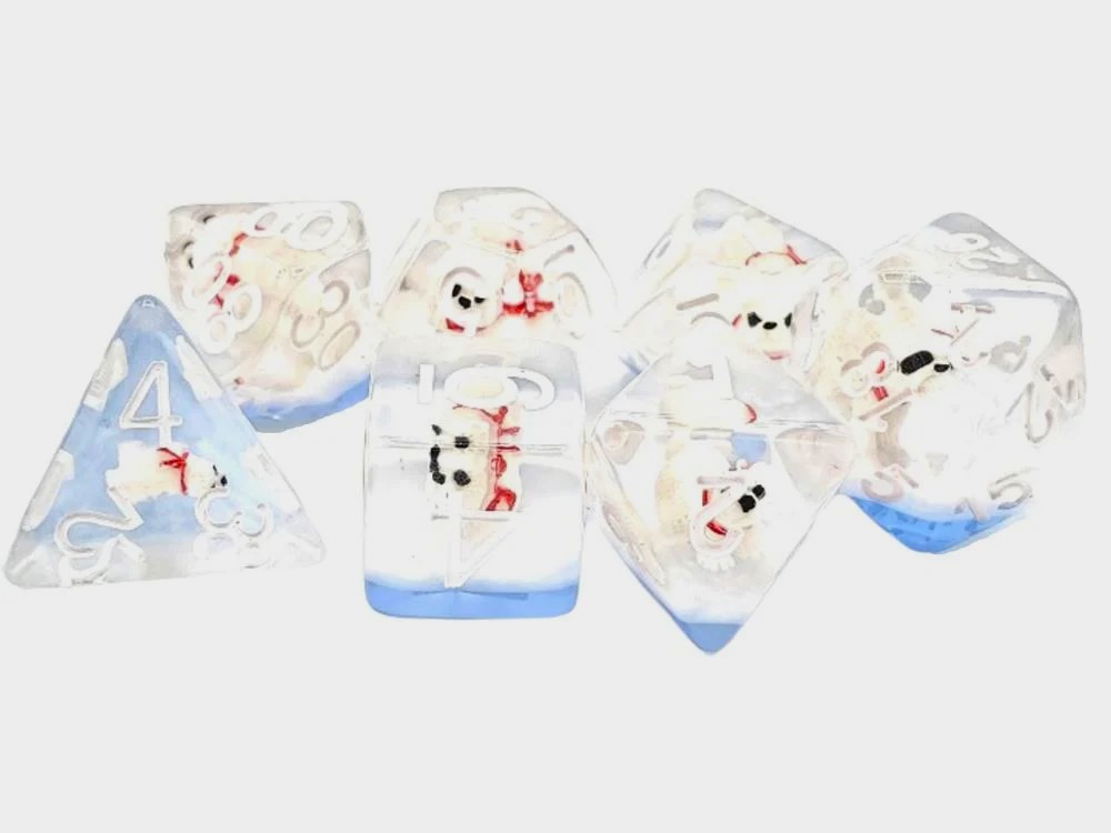 Old School Animal Kingdom Polar Bear Dive Dice Set Gallery Image 4