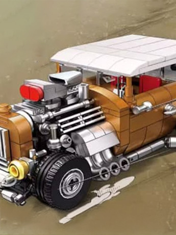 C2166-2 Vintage Retro Car (Classic Yellow Ver.) Building Block Set Gallery Image 2