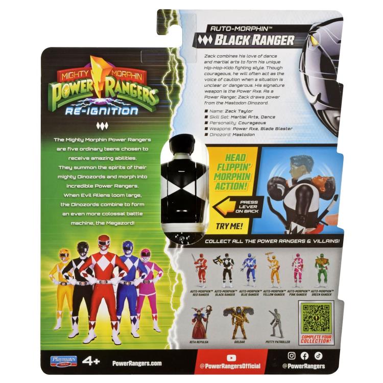 Mighty Morphin Power Rangers Re-Ignition Auto-Morphin Black Ranger Action Figure Gallery Image 9