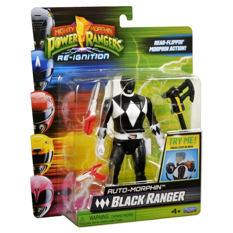 Mighty Morphin Power Rangers Re-Ignition Auto-Morphin Black Ranger Action Figure Gallery Image 8
