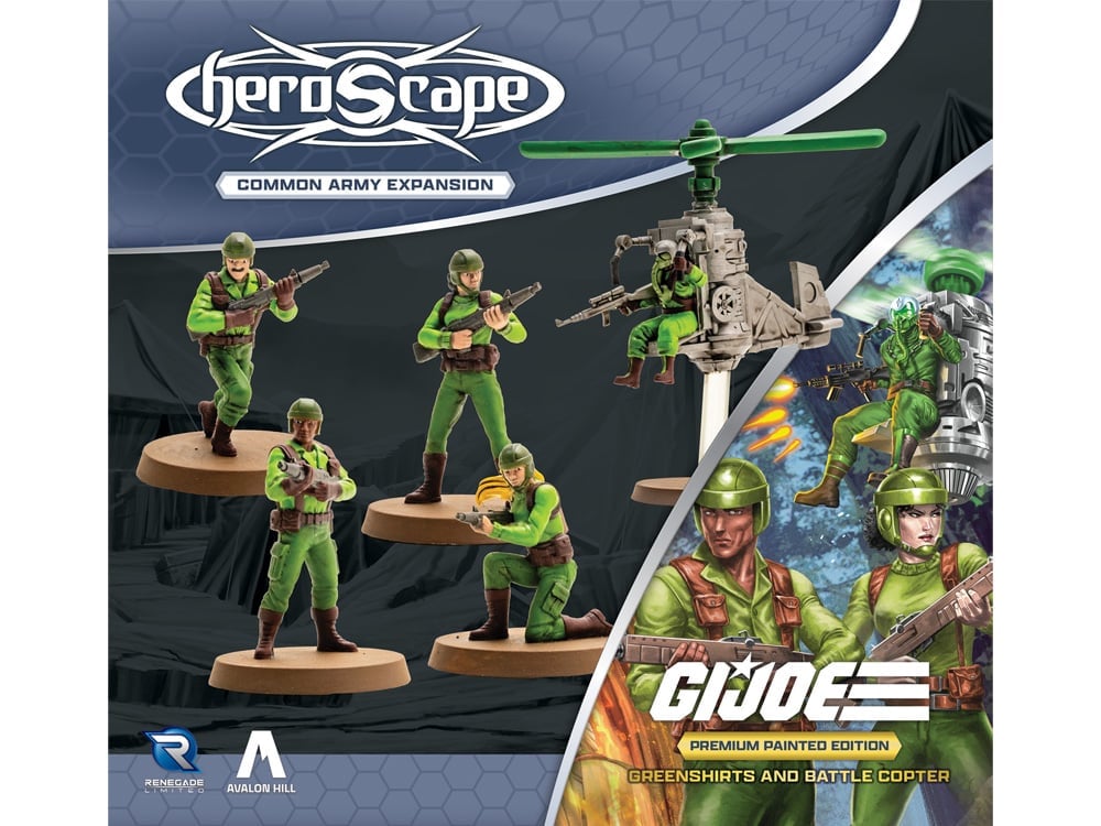 G.I. Joe Heroscape: Greenshirts and Battle Copter Common Army Expansion (Premium Painted Edition) Gallery Image 1