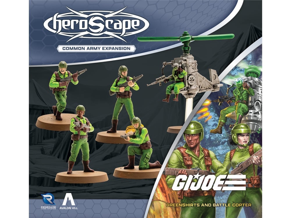 G.I. Joe Heroscape: Greenshirts and Battle Copter Common Army Expansion (Unpainted) Gallery Image 1
