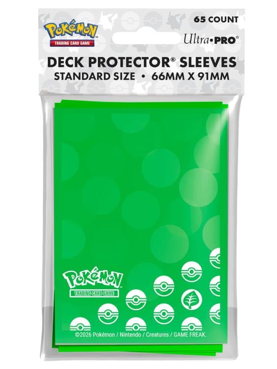Pokemon Trading Card Game Grass Type Energy Deck Protector Card Sleeves (65  Count)