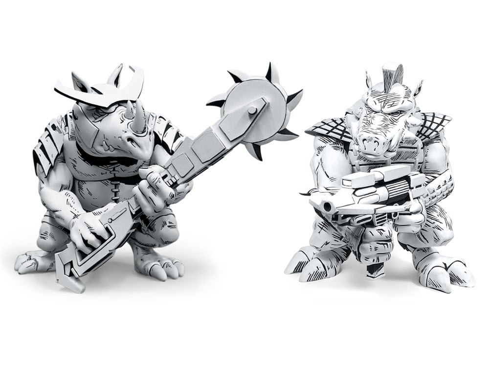 Teenage Mutant Ninja Turtles TMNT Firsts Bebop & Rocksteady (Black & White Ver.) Limited Edition Figure Set Gallery Image 1