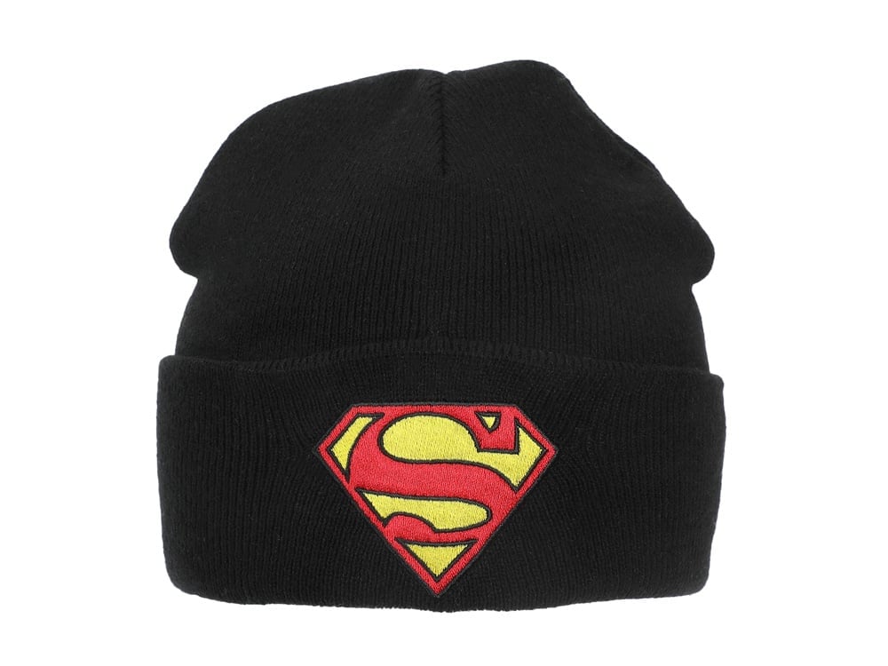 DC Comics Superman Logo Embroidery Knit Cuff Beanie Gallery Image 1