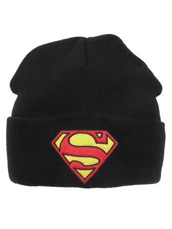 DC Comics Superman Logo Embroidery Knit Cuff Beanie Gallery Image 2