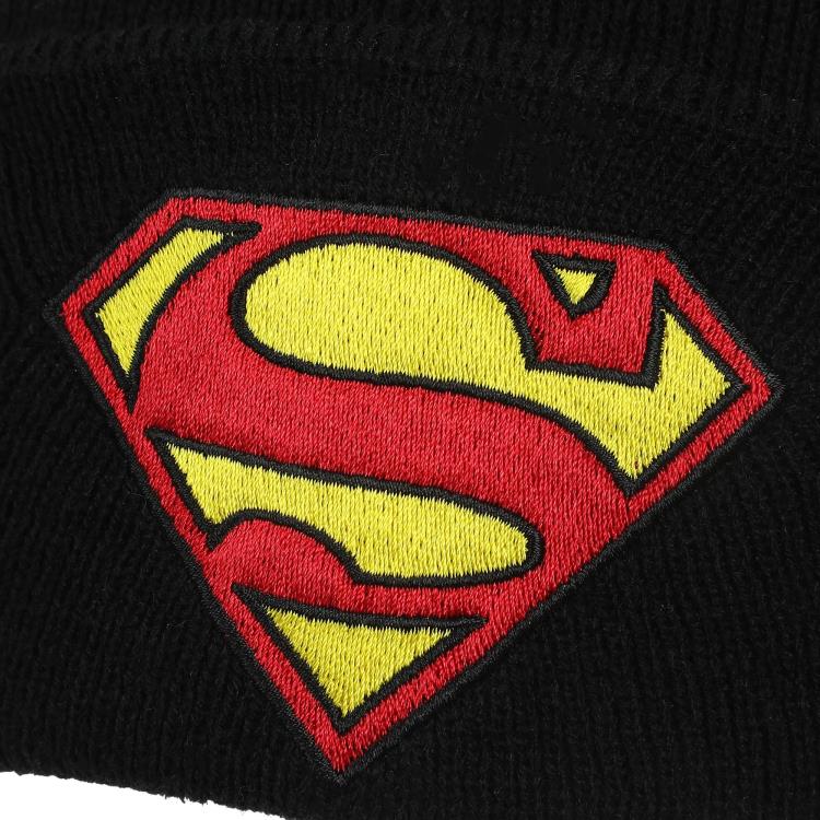 DC Comics Superman Logo Embroidery Knit Cuff Beanie Gallery Image 4