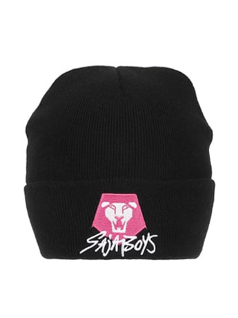 KPop Demon Hunters Saja Boys Black Cuff Knit Beanie Gallery Image 2