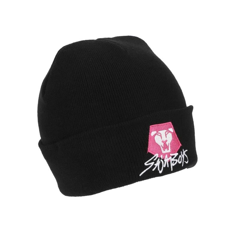 KPop Demon Hunters Saja Boys Black Cuff Knit Beanie Gallery Image 4