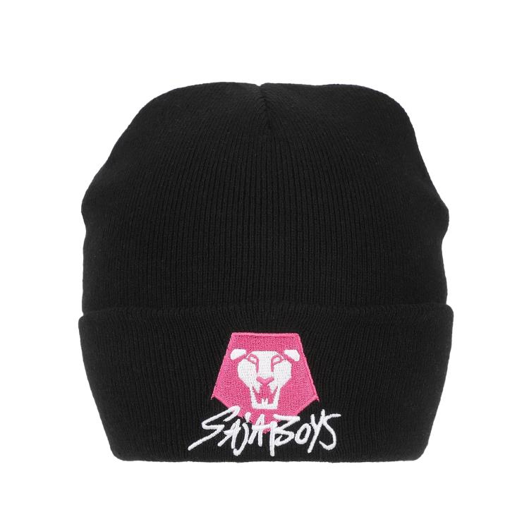 KPop Demon Hunters Saja Boys Black Cuff Knit Beanie Gallery Image 3