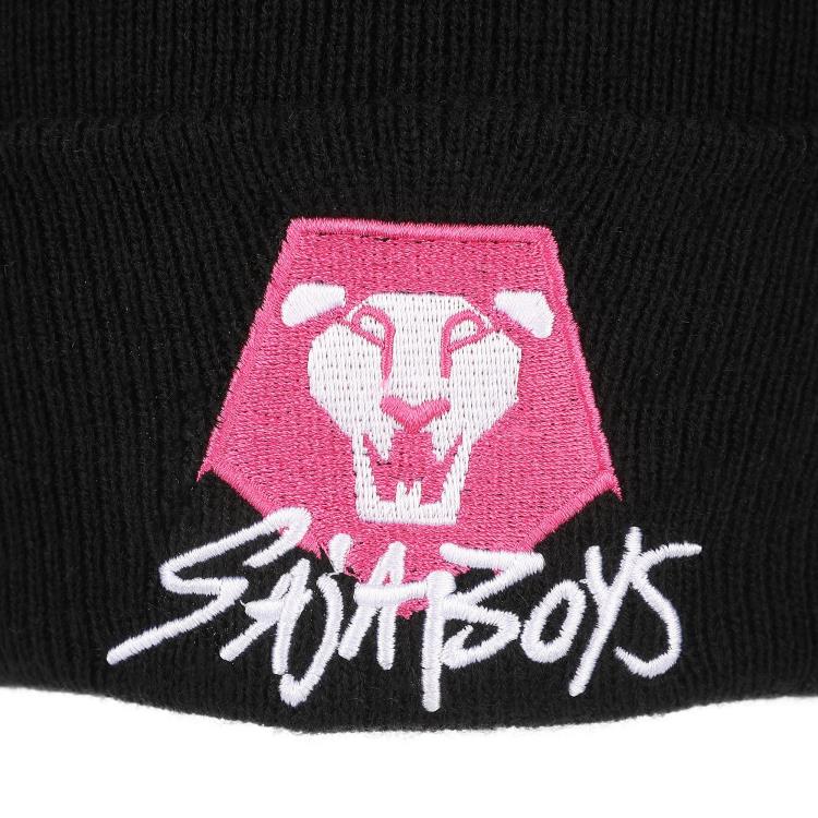 KPop Demon Hunters Saja Boys Black Cuff Knit Beanie Gallery Image 5