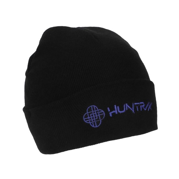 KPop Demon Hunters Huntr/x Logo Black Cuff Knit Beanie Gallery Image 4