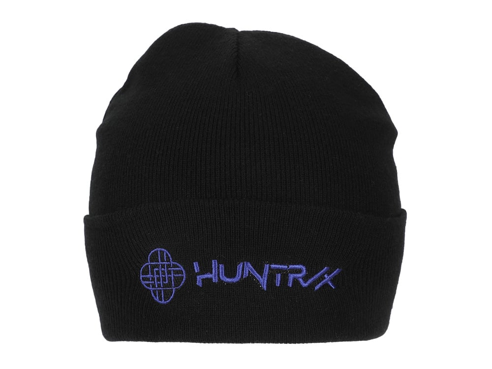 KPop Demon Hunters Huntr/x Logo Black Cuff Knit Beanie Gallery Image 1