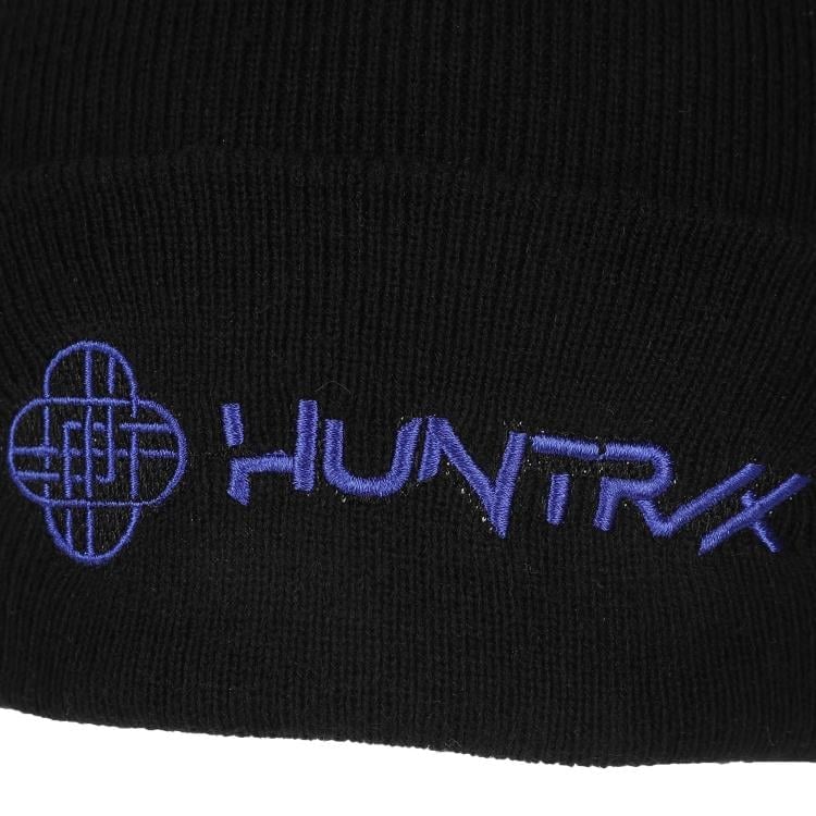 KPop Demon Hunters Huntr/x Logo Black Cuff Knit Beanie Gallery Image 5