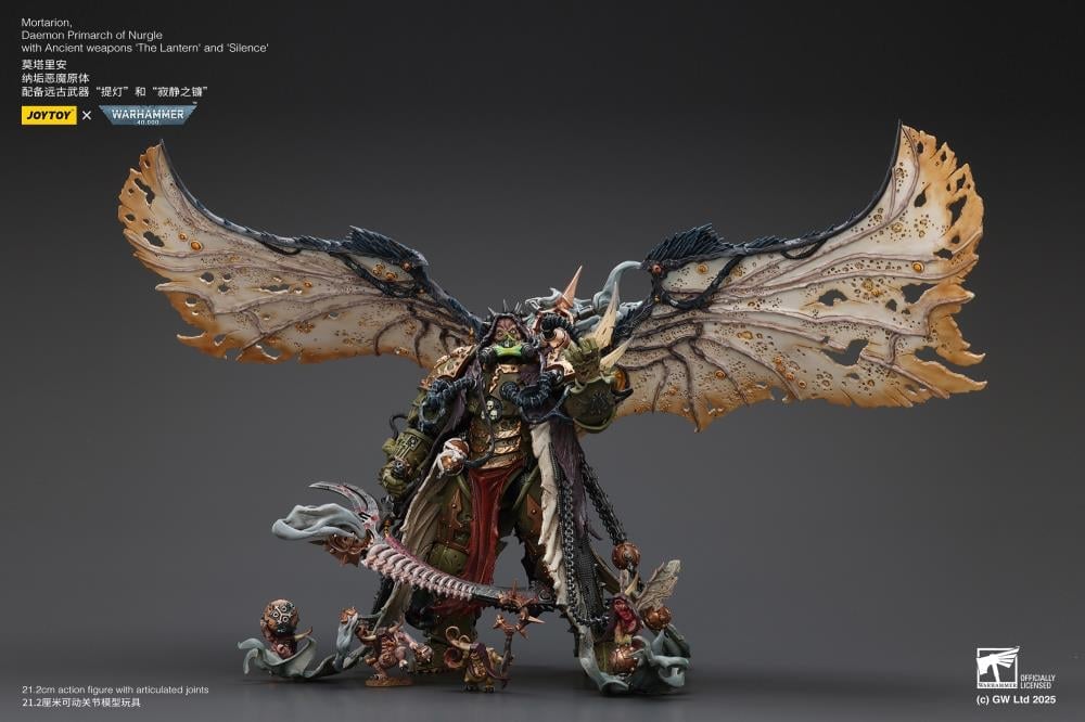 Warhammer 40,000 Mortarion, Daemon Primarch of Nurgle with Ancient Weapons "The Lantern" and "Silence" 1/18 Scale Action Figure Gallery Image 13