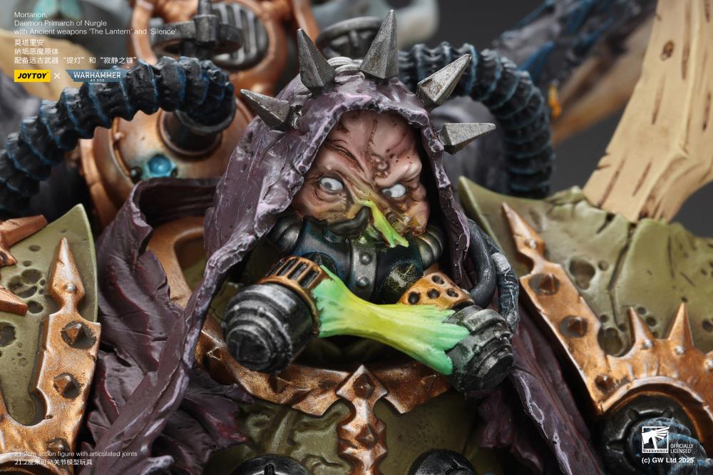 Warhammer 40,000 Mortarion, Daemon Primarch of Nurgle with Ancient Weapons "The Lantern" and "Silence" 1/18 Scale Action Figure Gallery Image 28