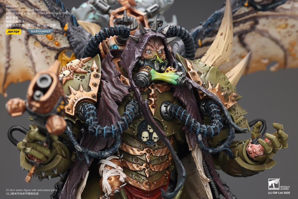 Warhammer 40,000 Mortarion, Daemon Primarch of Nurgle with Ancient Weapons "The Lantern" and "Silence" 1/18 Scale Action Figure Gallery Image 20