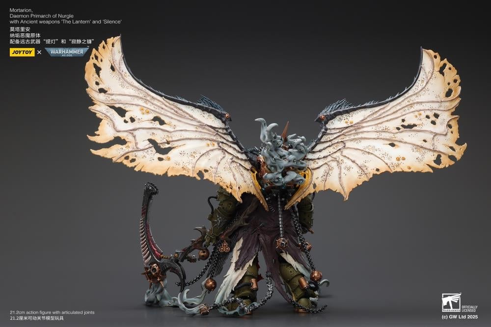 Warhammer 40,000 Mortarion, Daemon Primarch of Nurgle with Ancient Weapons "The Lantern" and "Silence" 1/18 Scale Action Figure Gallery Image 19