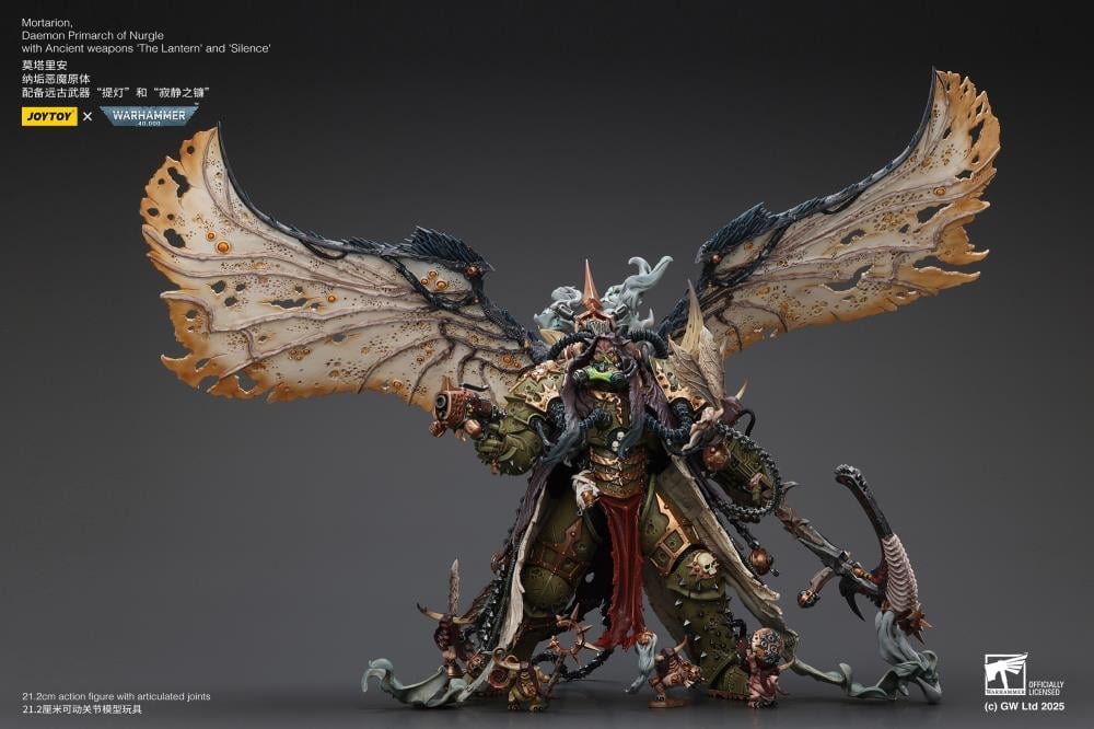 Warhammer 40,000 Mortarion, Daemon Primarch of Nurgle with Ancient Weapons "The Lantern" and "Silence" 1/18 Scale Action Figure Gallery Image 11