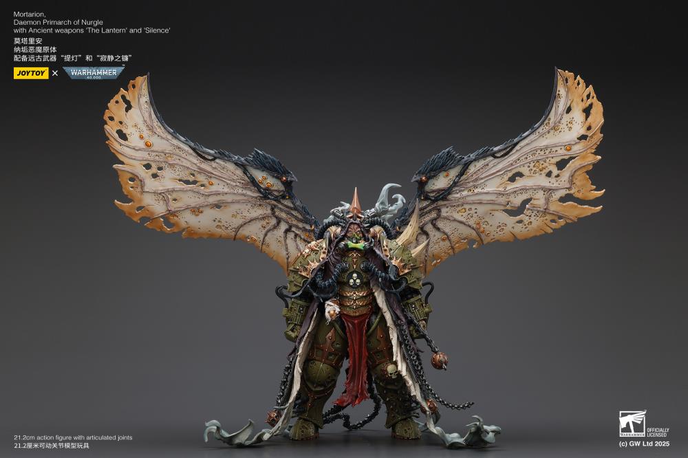 Warhammer 40,000 Mortarion, Daemon Primarch of Nurgle with Ancient Weapons "The Lantern" and "Silence" 1/18 Scale Action Figure Gallery Image 16