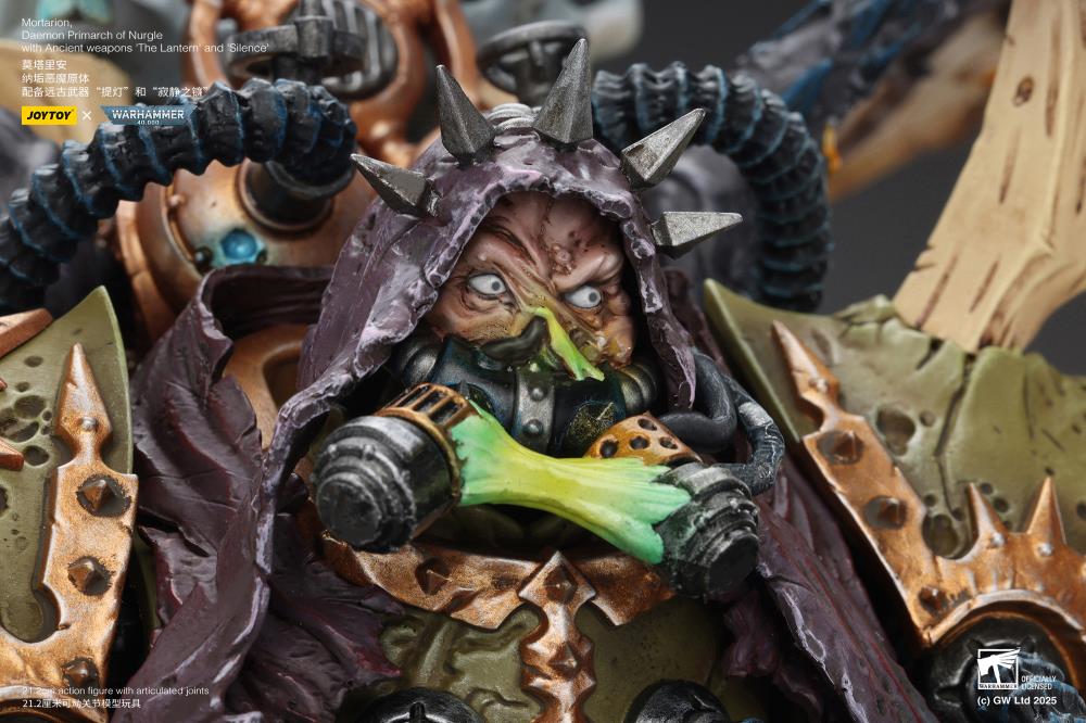 Warhammer 40,000 Mortarion, Daemon Primarch of Nurgle with Ancient Weapons "The Lantern" and "Silence" 1/18 Scale Action Figure Gallery Image 29