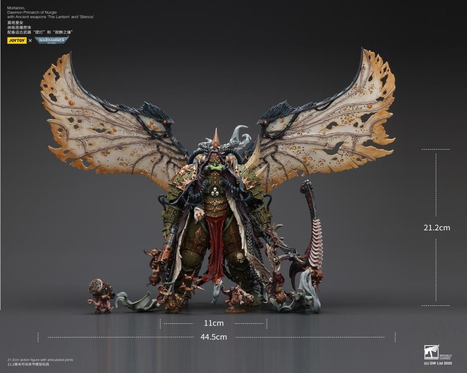 Warhammer 40,000 Mortarion, Daemon Primarch of Nurgle with Ancient Weapons "The Lantern" and "Silence" 1/18 Scale Action Figure Gallery Image 32