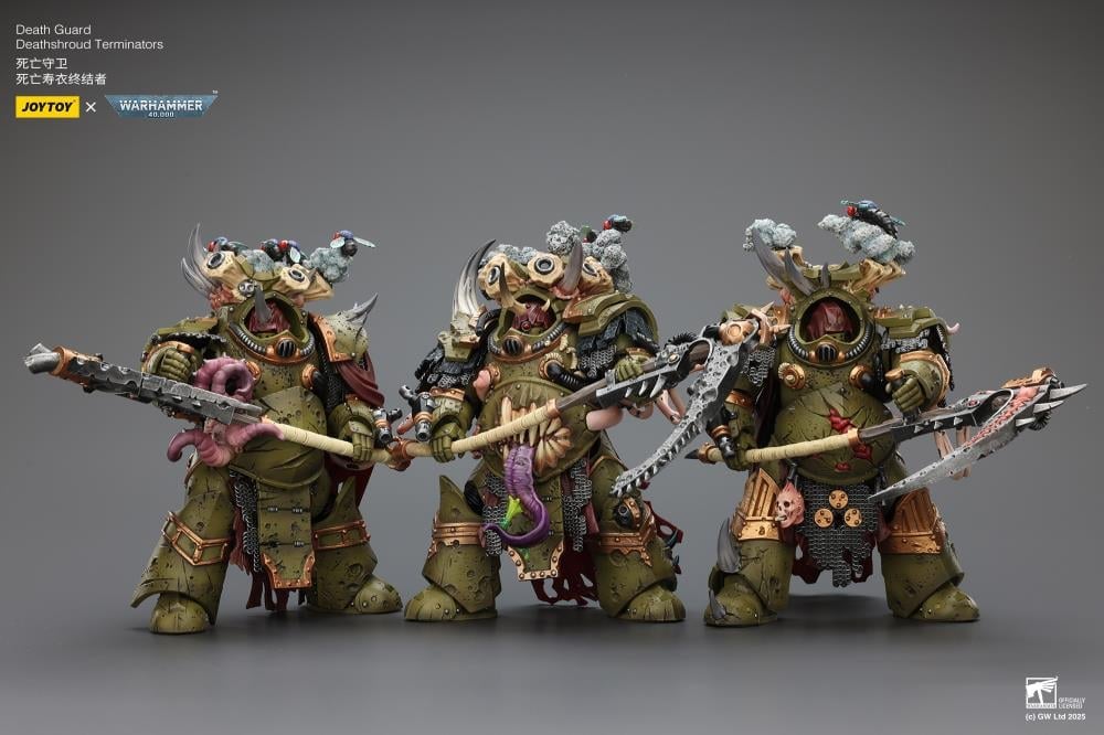 Warhammer 40,000 Death Guard Deathshroud Terminator Champion with Manreaper and Plaguespurter Gauntlets 1/18 Scale Action Figure Gallery Image 15