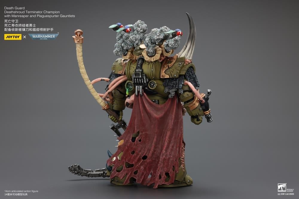 Warhammer 40,000 Death Guard Deathshroud Terminator Champion with Manreaper and Plaguespurter Gauntlets 1/18 Scale Action Figure Gallery Image 12