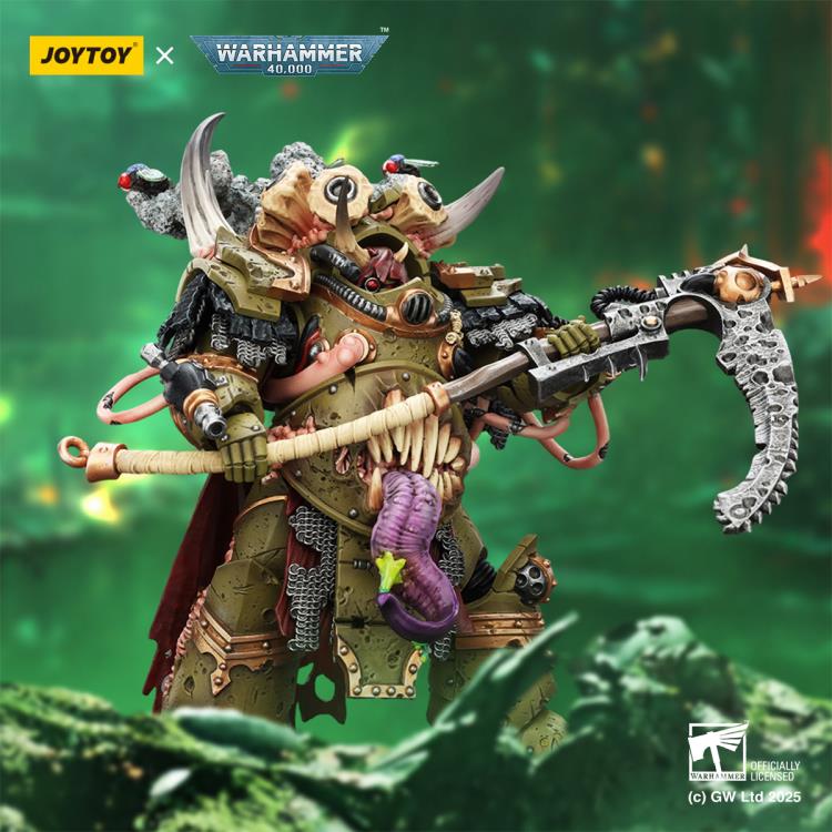 Warhammer 40,000 Death Guard Deathshroud Terminator Champion with Manreaper and Plaguespurter Gauntlets 1/18 Scale Action Figure Gallery Image 3