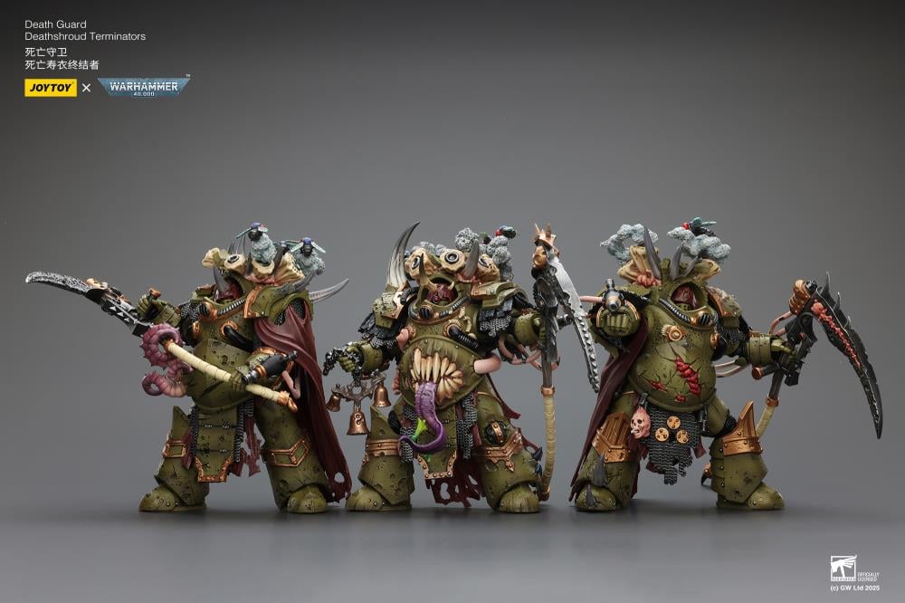 Warhammer 40,000 Death Guard Deathshroud Terminator Champion with Manreaper and Plaguespurter Gauntlets 1/18 Scale Action Figure Gallery Image 16