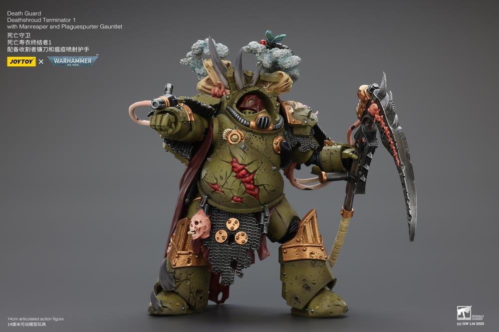 Warhammer 40,000 Death Guard Deathshroud Terminator (Ver. 1) with Manreaper and Plaguespurter Gauntlet 1/18 Scale Action Figure Gallery Image 10