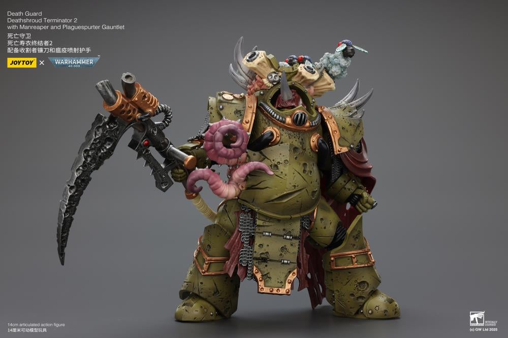Warhammer 40,000 Death Guard Deathshroud Terminator (Ver. 2) with Manreaper and Plaguespurter Gauntlet 1/18 Scale Action Figure Gallery Image 10