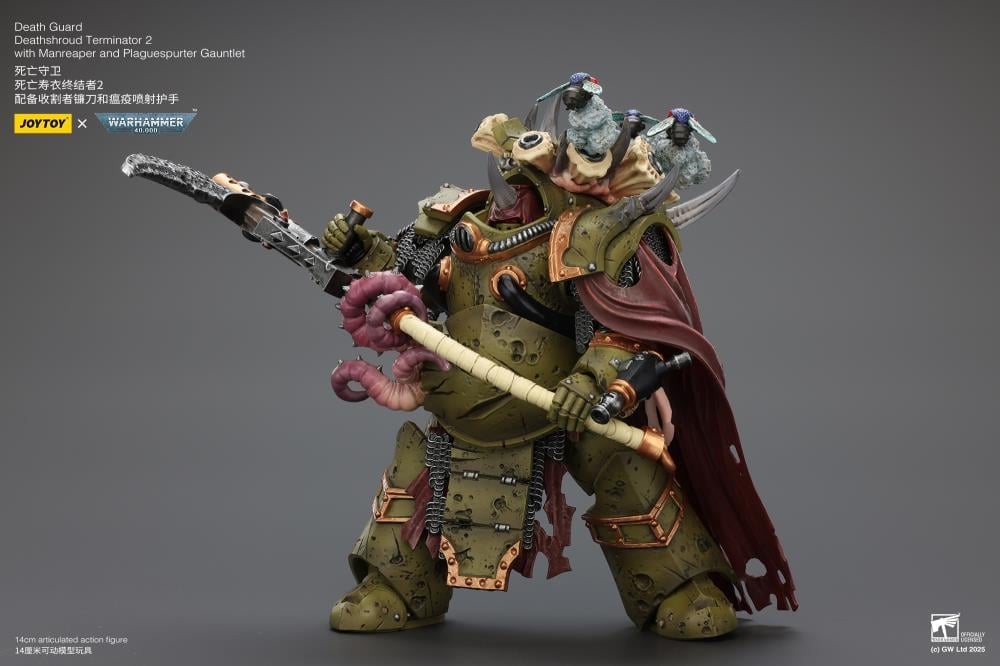 Warhammer 40,000 Death Guard Deathshroud Terminator (Ver. 2) with Manreaper and Plaguespurter Gauntlet 1/18 Scale Action Figure Gallery Image 8