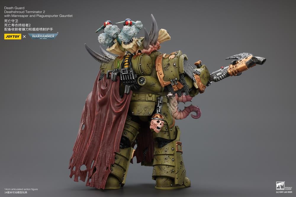 Warhammer 40,000 Death Guard Deathshroud Terminator (Ver. 2) with Manreaper and Plaguespurter Gauntlet 1/18 Scale Action Figure Gallery Image 7