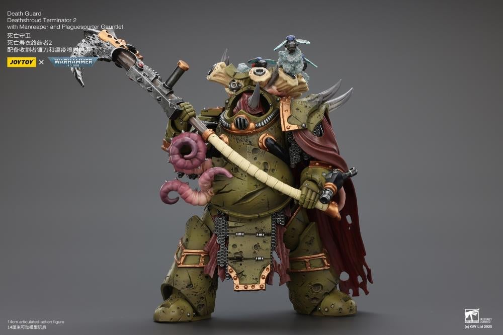 Warhammer 40,000 Death Guard Deathshroud Terminator (Ver. 2) with Manreaper and Plaguespurter Gauntlet 1/18 Scale Action Figure Gallery Image 11