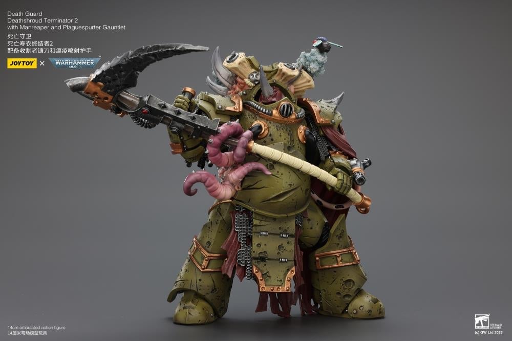 Warhammer 40,000 Death Guard Deathshroud Terminator (Ver. 2) with Manreaper and Plaguespurter Gauntlet 1/18 Scale Action Figure Gallery Image 9