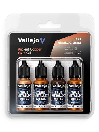 Vallejo True Metallic Metal: Ancient Copper 4 Color Paint Set Gallery Image 2
