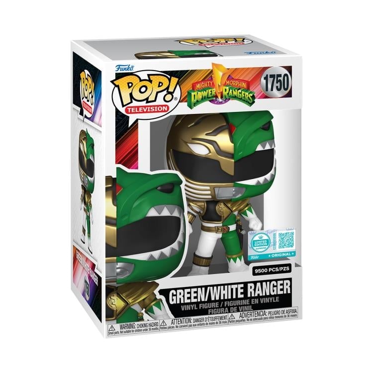 Mighty Morphin Power Rangers Pop! Television #1750 Green/White Ranger Limited Edition Exclusive Gallery Image 4