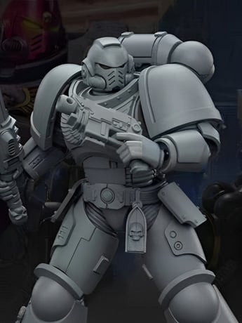 Warhammer 40,000: Space Marine 2 Space Marines Intercessor (Armoring Hall Edition) 1/18 Scale Action Figure Gallery Image 2
