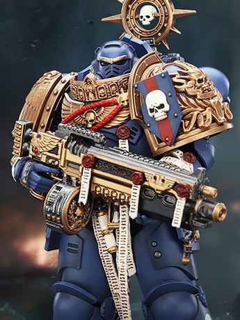 Warhammer 40,000: Space Marine 2 Ultramarines Heavy Relic Primus Armor with Heavy Relic Bolt Rifle 1/18 Scale Action Figure Gallery Image 2