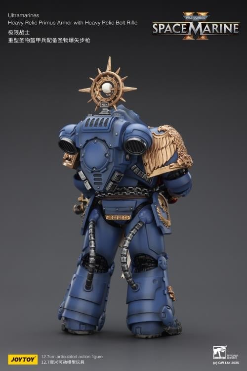 Warhammer 40,000: Space Marine 2 Ultramarines Heavy Relic Primus Armor with Heavy Relic Bolt Rifle 1/18 Scale Action Figure Gallery Image 8