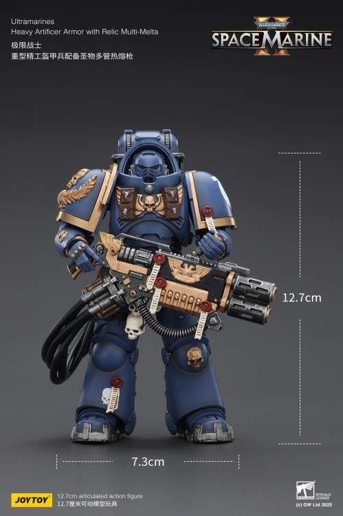 Warhammer 40,000: Space Marine 2 Ultramarines Heavy Artificer Armor with Relic Multi-Melta 1/18 Scale Action Figure Gallery Image 15