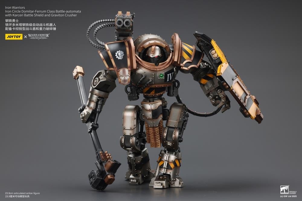 Warhammer 40K Iron Warriors Iron Circle Domitar-Ferrum Class Battle-automata with Karceri Battle Shield and Graviton Crusher 1/18 Scale Action Figure Gallery Image 6