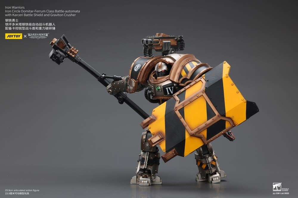 Warhammer 40K Iron Warriors Iron Circle Domitar-Ferrum Class Battle-automata with Karceri Battle Shield and Graviton Crusher 1/18 Scale Action Figure Gallery Image 9