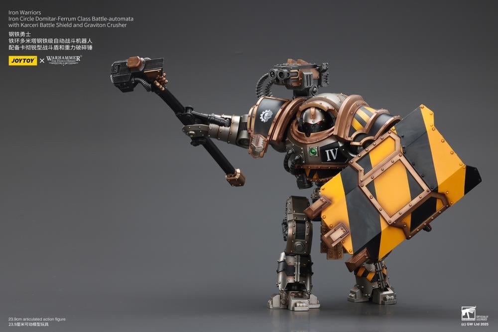 Warhammer 40K Iron Warriors Iron Circle Domitar-Ferrum Class Battle-automata with Karceri Battle Shield and Graviton Crusher 1/18 Scale Action Figure Gallery Image 11
